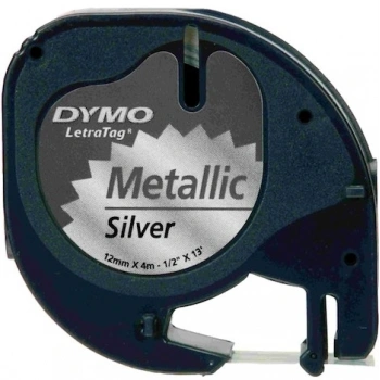 DYMO ŞERİT LETRATAG METALİK 12MM x 4MT GRİ