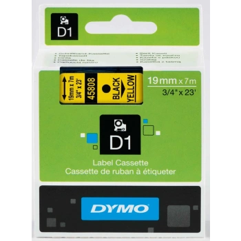 DYMO ŞERİT D1 19MM x 7MT SARI/SİYAH