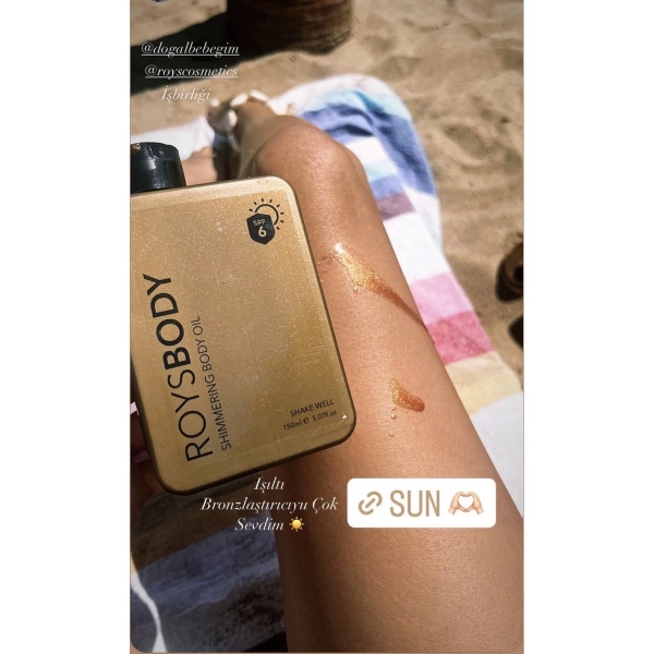 Shimmering Body Oil Yoğun Bronzlaştırıcı Altın Işıltılı Güneş Yağı 150 ml Spf 6