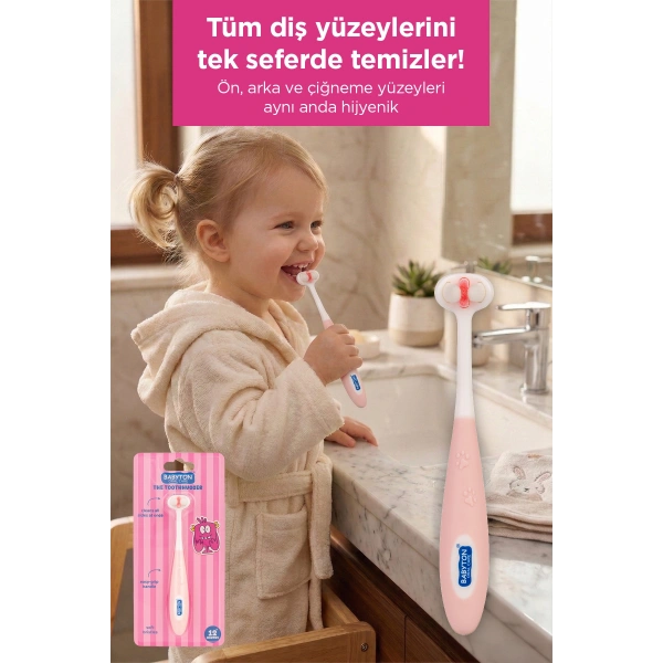 Toothhugger 3 Boyutlu Hassas Çocuk Diş Fırçası Pinky