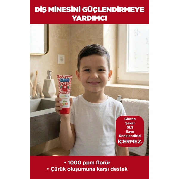 Doğal Çilekli 2 Yaş ve Üzeri Florürlü Diş Macunu 75 ml