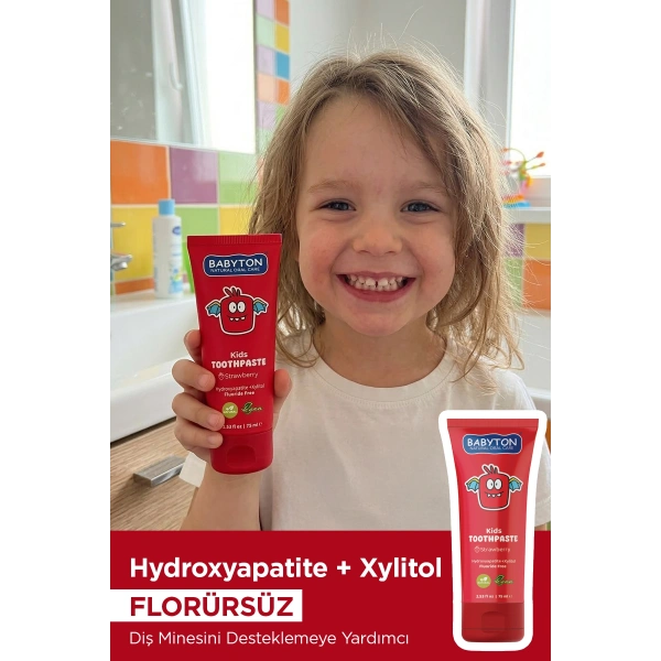 Doğal Çilekli Hydroxyapatite Florürsüz Diş Macunu 75 ml