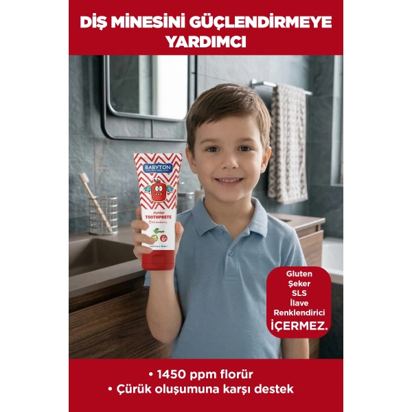 Doğal Çilekli 6 Yaş ve Üzeri Florürlü Diş Macunu 75 ml