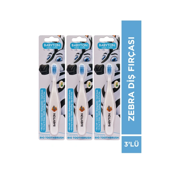 SET 3LÜ Diş Fırçası Zebra