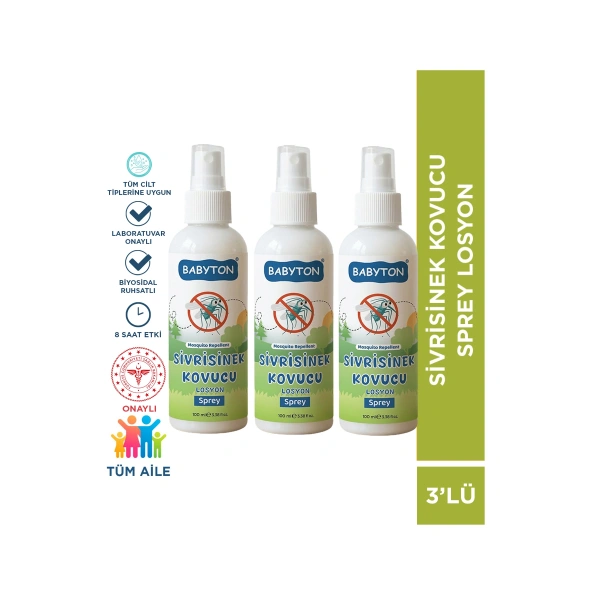 Sivrisinek Kovucu Losyon Sprey 3lü Set