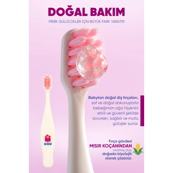 Doğal Çilek +2 Yaş Diş Macunu Florürlü -Ekolojik Diş Fırçası Pinky