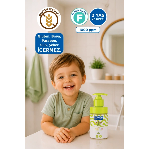 Doğal Aromasız 2 Yaş ve Üzeri Florürlü Diş Macunu Pompalı 200 ml
