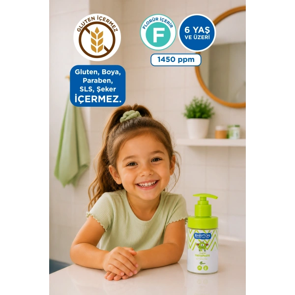 Doğal Aromasız 6 Yaş ve Üzeri Florürlü Diş Macunu Pompalı 200 ml