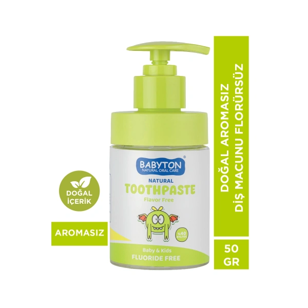 Doğal Aromasız Diş Macunu Florürsüz Pompalı 200 ml
