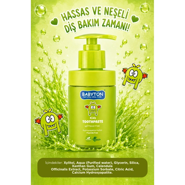 Doğal Aromasız Hydroxyapatite+Xylitol Florürsüz Diş Macunu Pompalı 200 ml