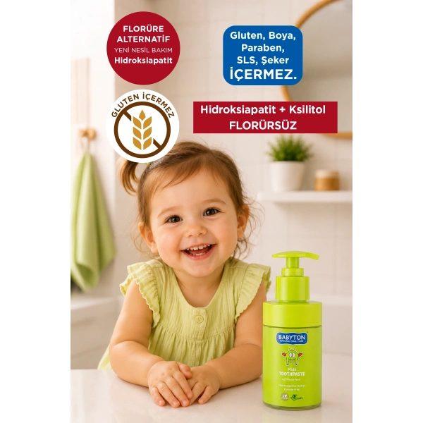 Doğal Aromasız Hydroxyapatite+Xylitol Florürsüz Diş Macunu Pompalı 200 ml