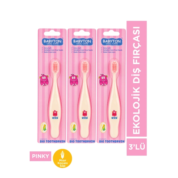 Ekolojik Diş Fırçası 3lü Set Pinky