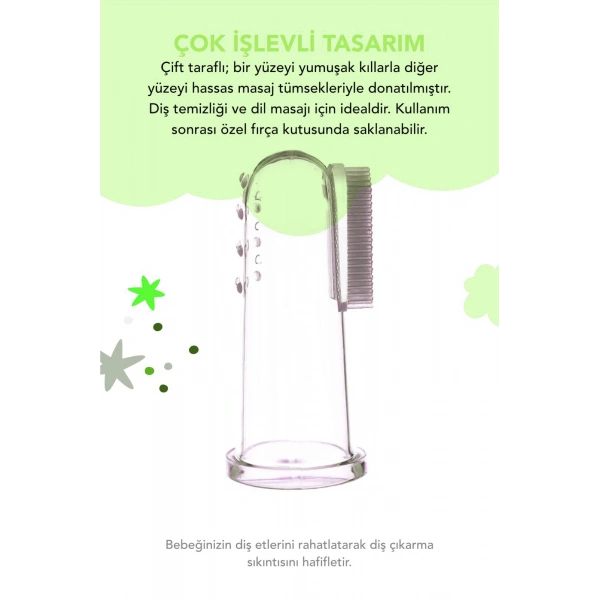 SET İkili Silikon Parmak Fırça - Doğal Diş Jeli