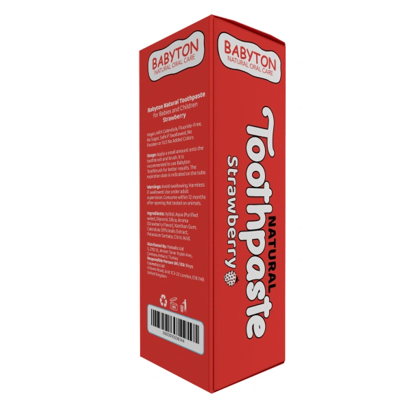 Babyton Doğal Çilek Diş Macunu Florürsüz 50 gr