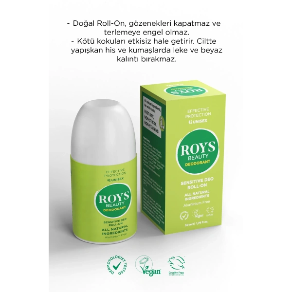 Roys Beauty Doğal Roll-on Unisex Hassas Koruma