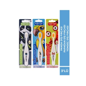 SET 3LÜ Panda - Papağan - Yengeç Diş Fırçası