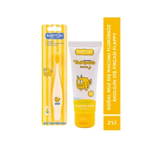 SET Muz Diş Macunu Florürsüz-Ekolojik Diş Fırçası Flappy