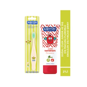 SET Çilek 6 Yaş Diş Macunu 75 ml -Ekolojik Diş Fırçası Griny 2li