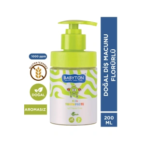 Doğal Aromasız 2 Yaş ve Üzeri Florürlü Diş Macunu Pompalı 200 ml