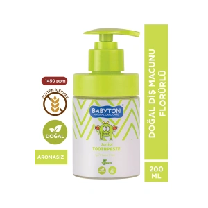 Doğal Aromasız 6 Yaş ve Üzeri Florürlü Diş Macunu Pompalı 200 ml