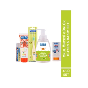 Okul Öncesi 5li Set ( Hero 5 ml-2 yaş diş macunu-griny fırça-aromasız köpük-cold stick)