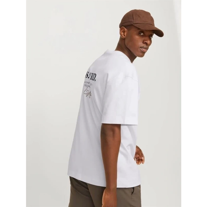 12270638 Sırt Baskkılı Over Size Erkek Tshırt Beyaz