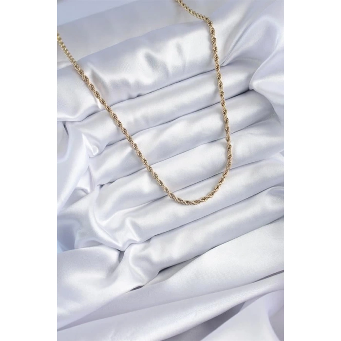 316L Çelik Gold Renk 60 cm Burgu Model Kadın Kolye