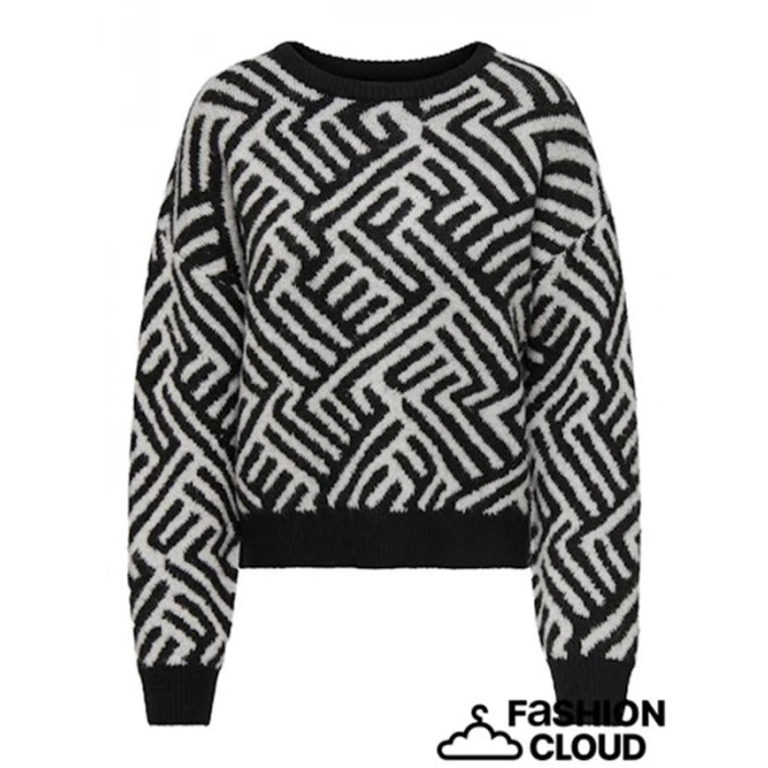 Çizgi Desenli Kadın Kazak