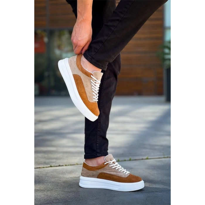 Kb-005 Kuback Vizon Taba Süet Bağcıklı  Günlük Erkek  Ayakkabı