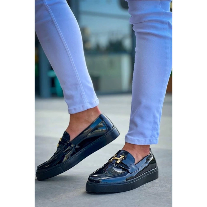 Kb-027  Kuback  Bağcıksız Kömür Rugan H Günlük Erkek Ayakkabı