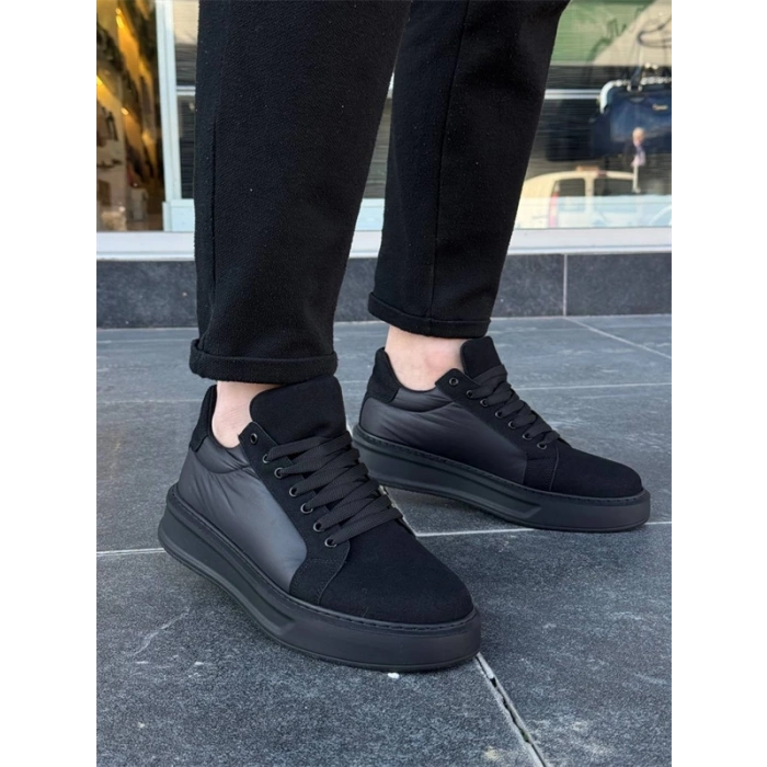 Kb-046 Kuback Siyah Paraşüt Siyah Yüksek Taban Günlük Spor Ayakkabı