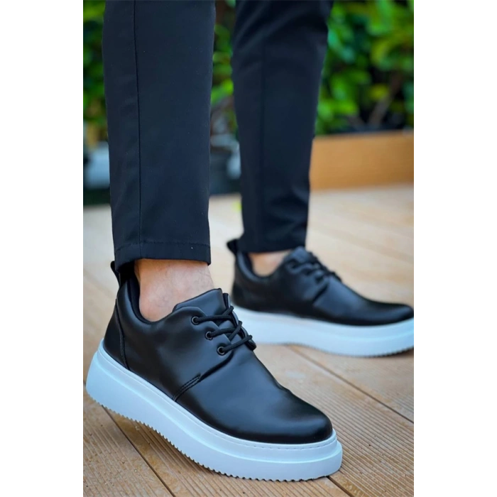 Kb-X3  Kuback Siyah Cilt  Bağcıklı  Günlük Erkek  Ayakkabı