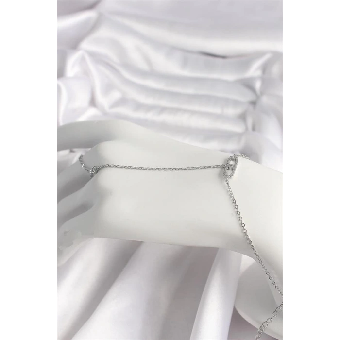 Pirinç Gümüş Renk Zirkon Taşlı Messika Model Kadın Şahmeran