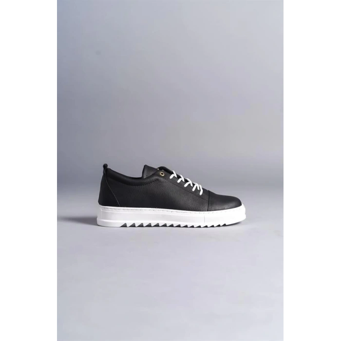 SLW152 Cool Bağcıklı Cilt Erkek Günlük Spor Klasik Ayakkabı CBT - Siyah
