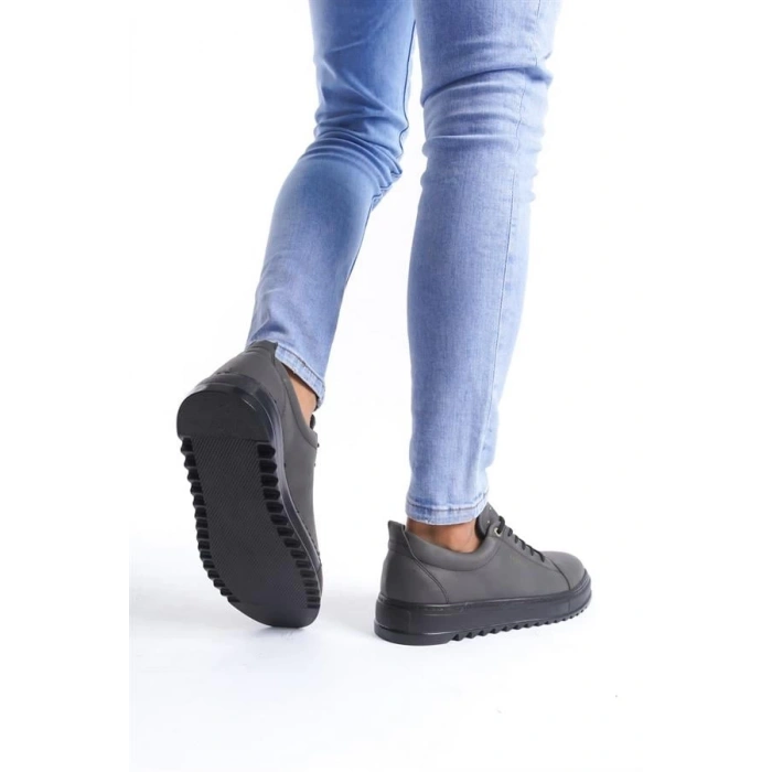 SLW152 Cool Bağcıklı Cilt Erkek Günlük Spor Klasik Ayakkabı CST - Füme