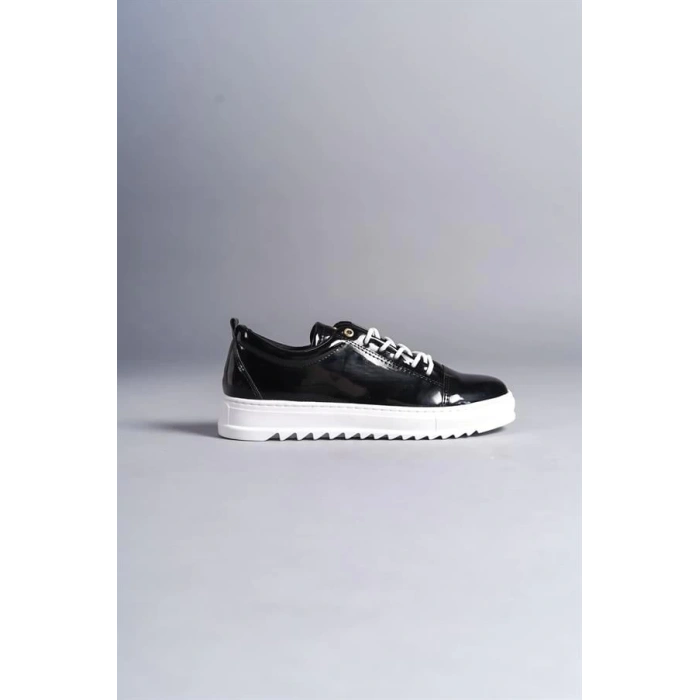 SLW152 Cool Bağcıklı Rugan Erkek Günlük Spor Klasik Ayakkabı RBT - Siyah