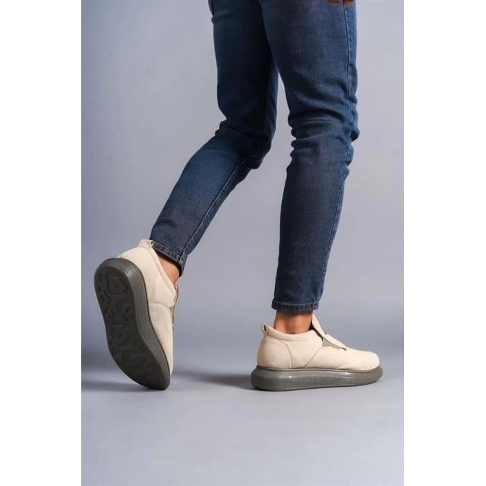 SLW161 Hippo Bağcıksız Süet Erkek Günlük Sneaker Ayakkabı SGT - Bej