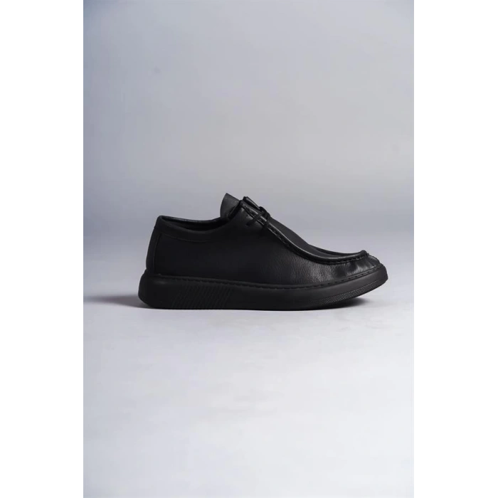 SLW170 Tornado Bağcıklı Cilt Erkek Günlük Spor Klasik Ayakkabı CST - Siyah