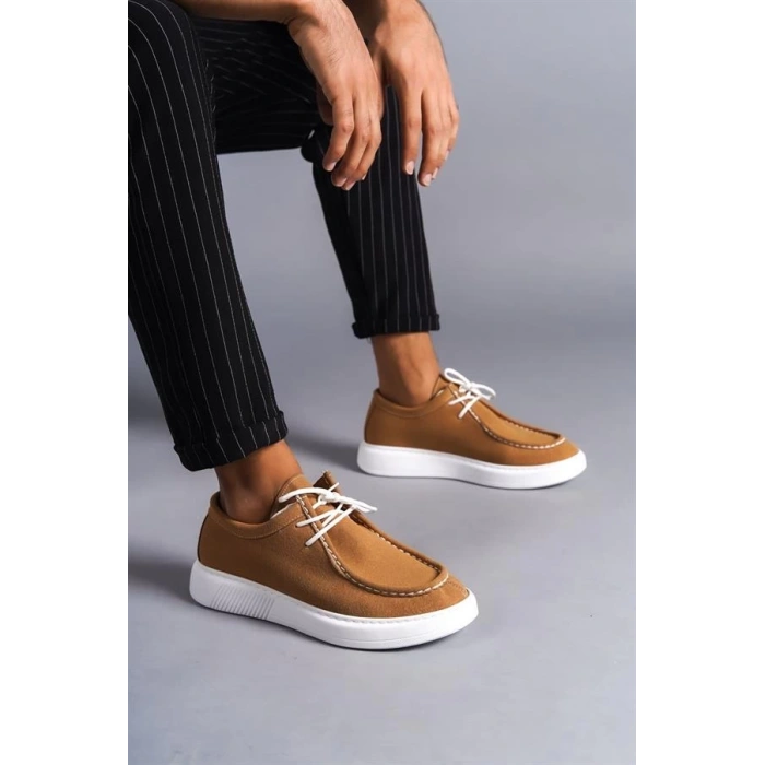 SLW170 Tornado Bağcıklı Süet Erkek Günlük Spor Klasik Ayakkabı SBT - Taba