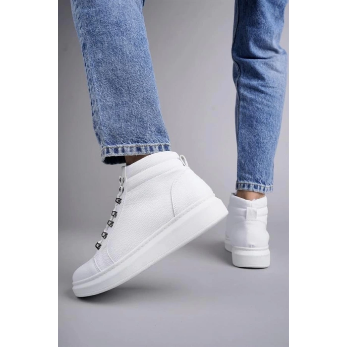 SLW206 Ottawa Bağcıklı Cilt Erkek Günlük Spor Bot BT - Beyaz