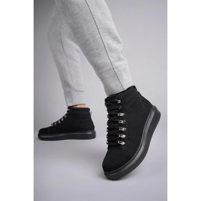 SLW206 Ottawa Bağcıklı Süet Erkek Günlük Spor Bot ST - Siyah