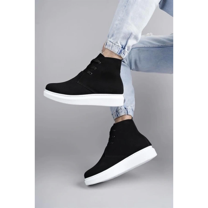SLW207 Oslo Bağcıklı Süet Erkek Günlük Spor Bot BT - Siyah