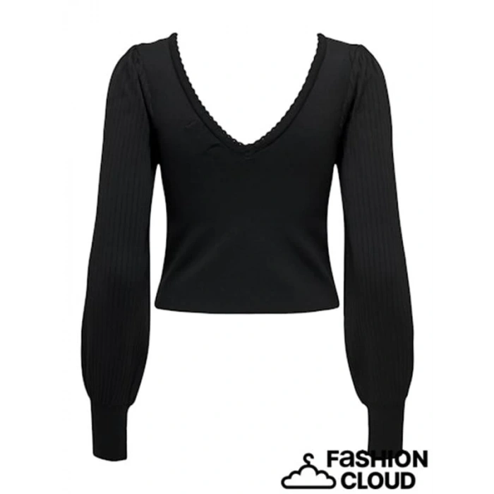 V Yaka Günlük Giyilebilen Şık Yaka Detay Kadın Sweat