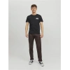12151955 Bisiklet Yaka Baskılı Erkek T-Shirt Siyah