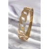 316L Çelik Gold Renk Zincir Model Zirkon Taş Detay Kadın Kelepçe