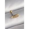 316L Çelik Gold Renk Zirkon Taşlı Kanat Tragus Piercing