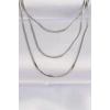 316L Çelik Gümüş Renk İtalyan Zincir Çoklu Kolye