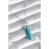 316L Çelik Gümüş Renk Mavi Taşlı Model Kadın Kolye