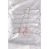 316L Çelik Gümüş Renk Pembe Mineli Güneş Model Tarot Kolye