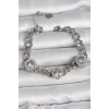 316L Çelik Gümüş Renk Zincir Model Zirkon Taşlı İşleme Detaylı Kadın Bileklik